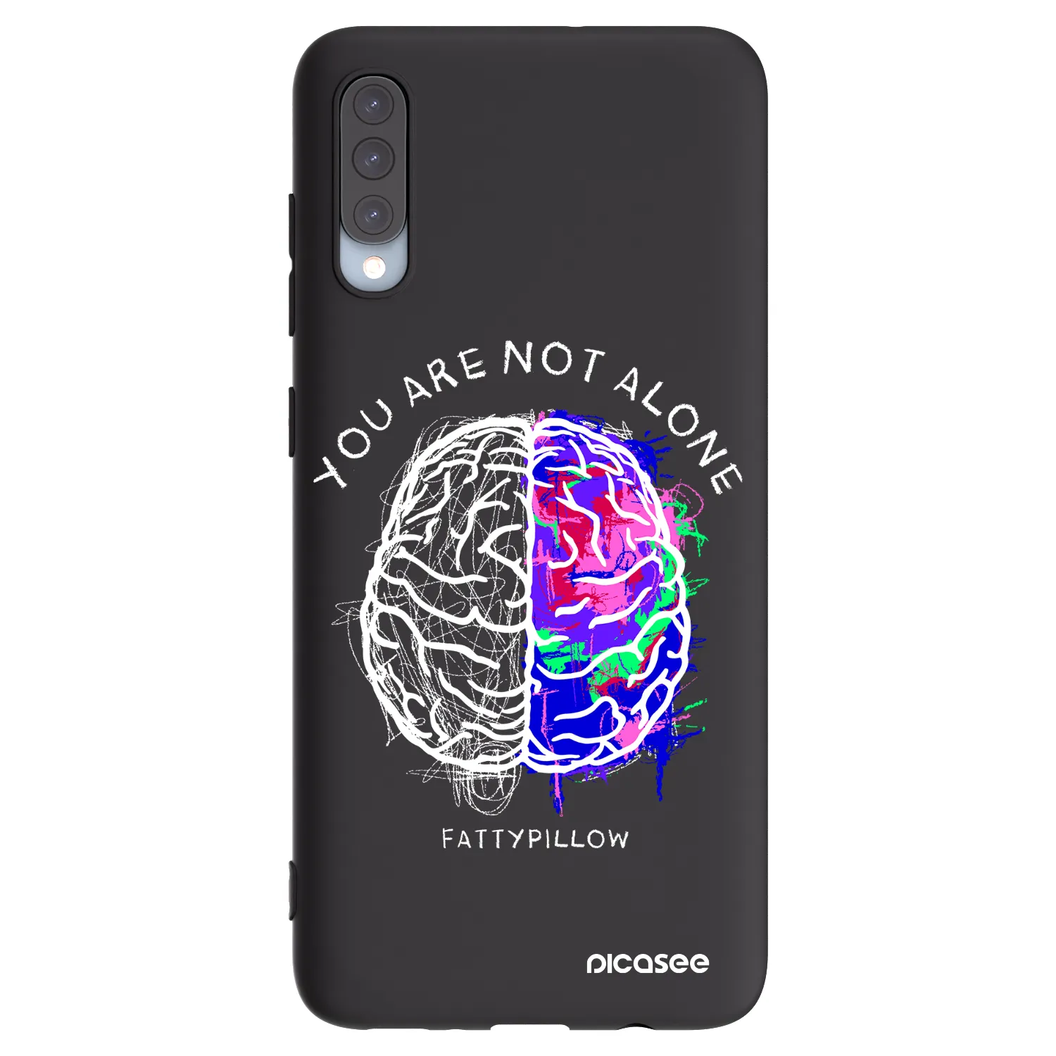 Picasee silikonový černý obal pro Samsung Galaxy A70 A705F - Brain - White