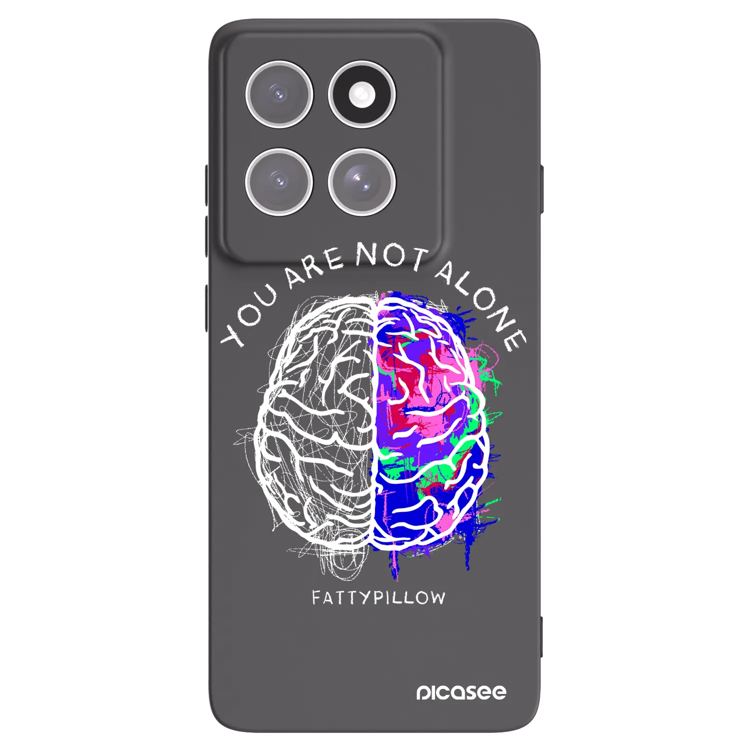 Picasee silikonový černý obal pro Motorola Edge 60 Pro - Brain - White