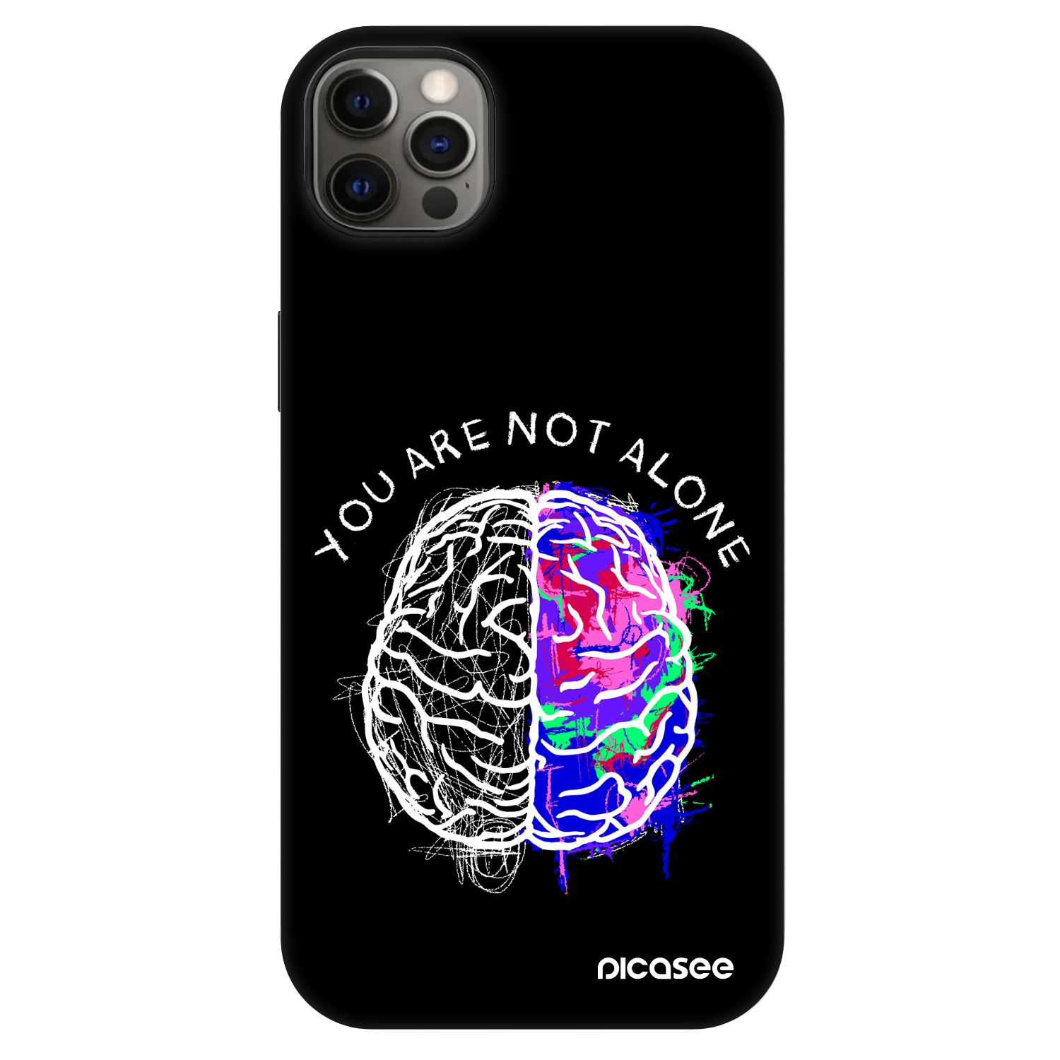 Picasee Fashion Case MagSafe Apple iPhone 12 Pro Max - Brain - White