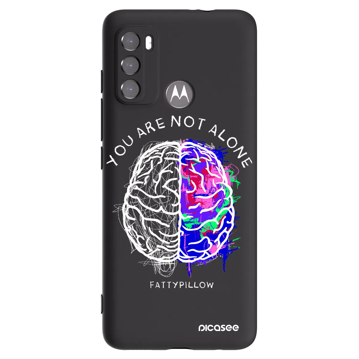 Picasee silikonový černý obal pro Motorola Edge 60 5G - Brain - White
