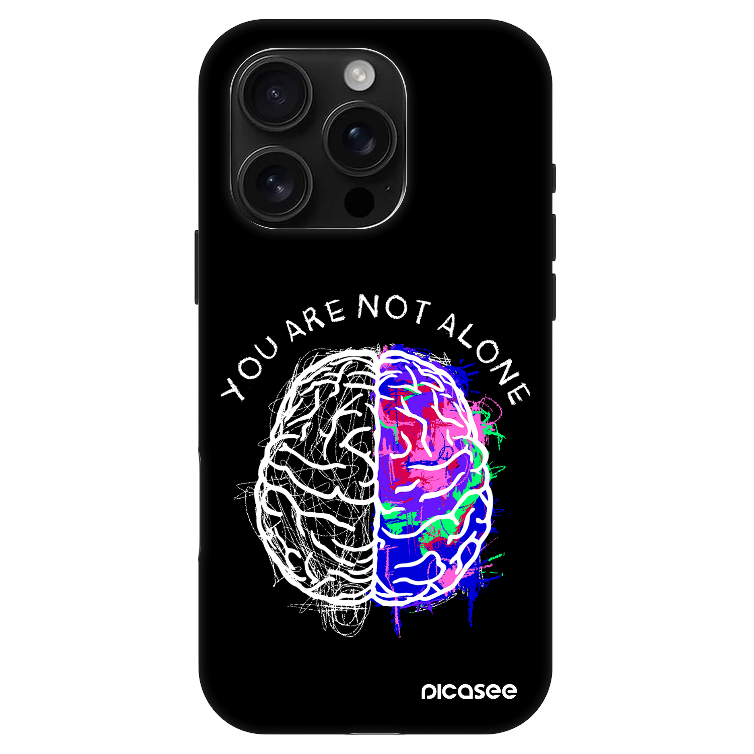 Picasee Fashion Case MagSafe Apple iPhone 16 Pro - Brain - White