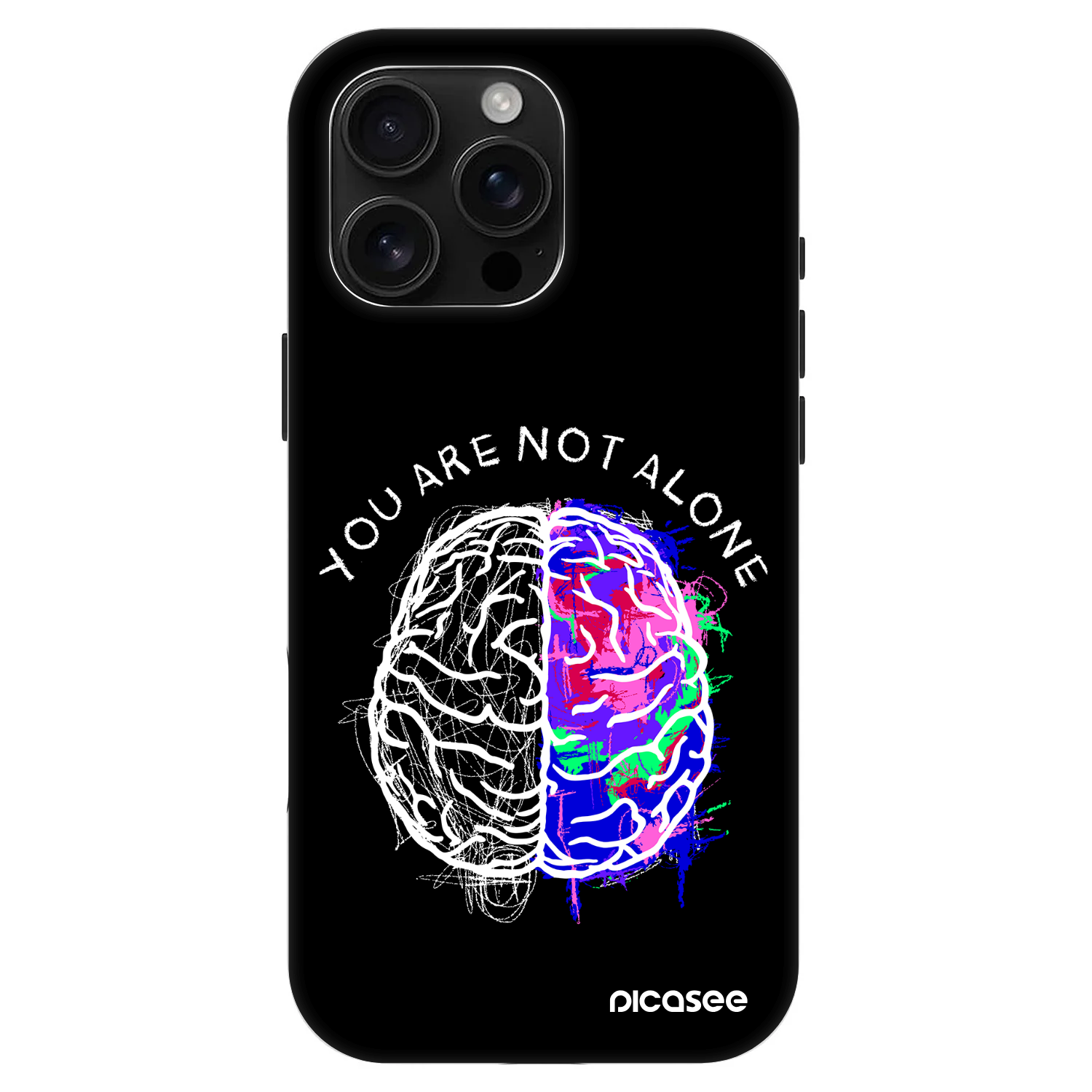 Picasee Fashion Case MagSafe Apple iPhone 16 Pro Max - Brain - White