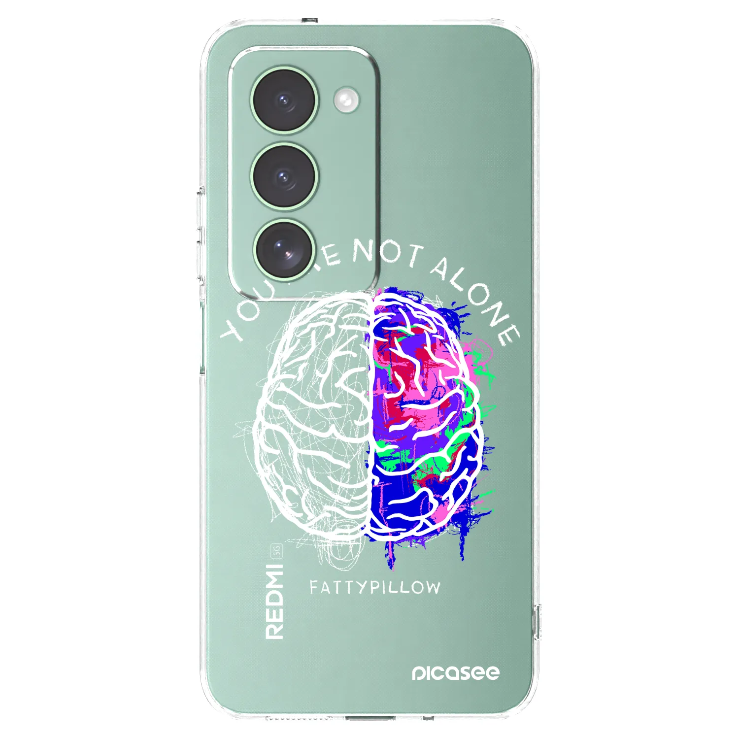 Picasee silikonový průhledný obal pro Xiaomi Redmi 15 5G - Brain - White