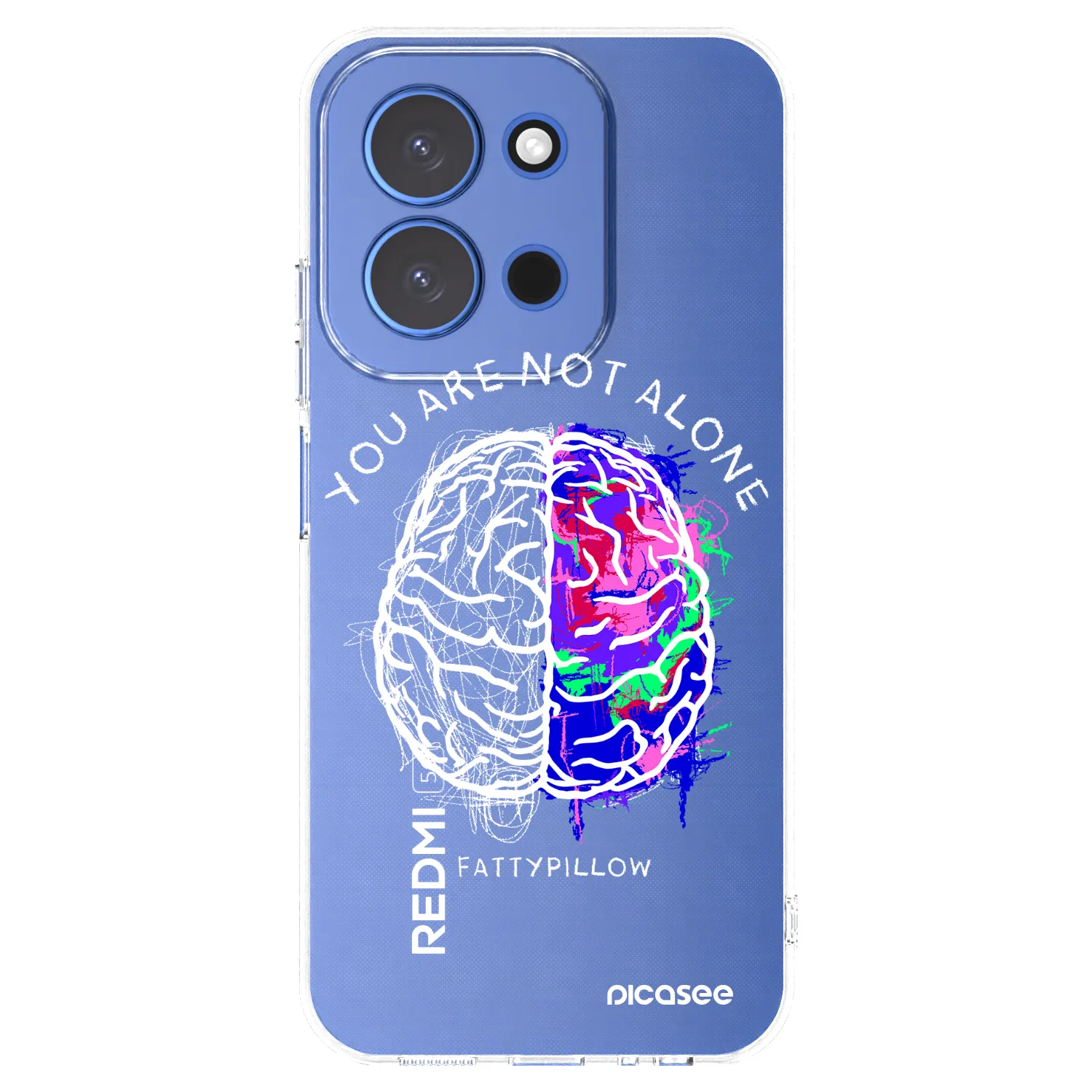 Picasee silikonový průhledný obal pro Xiaomi Redmi 15C 4G - Brain - White