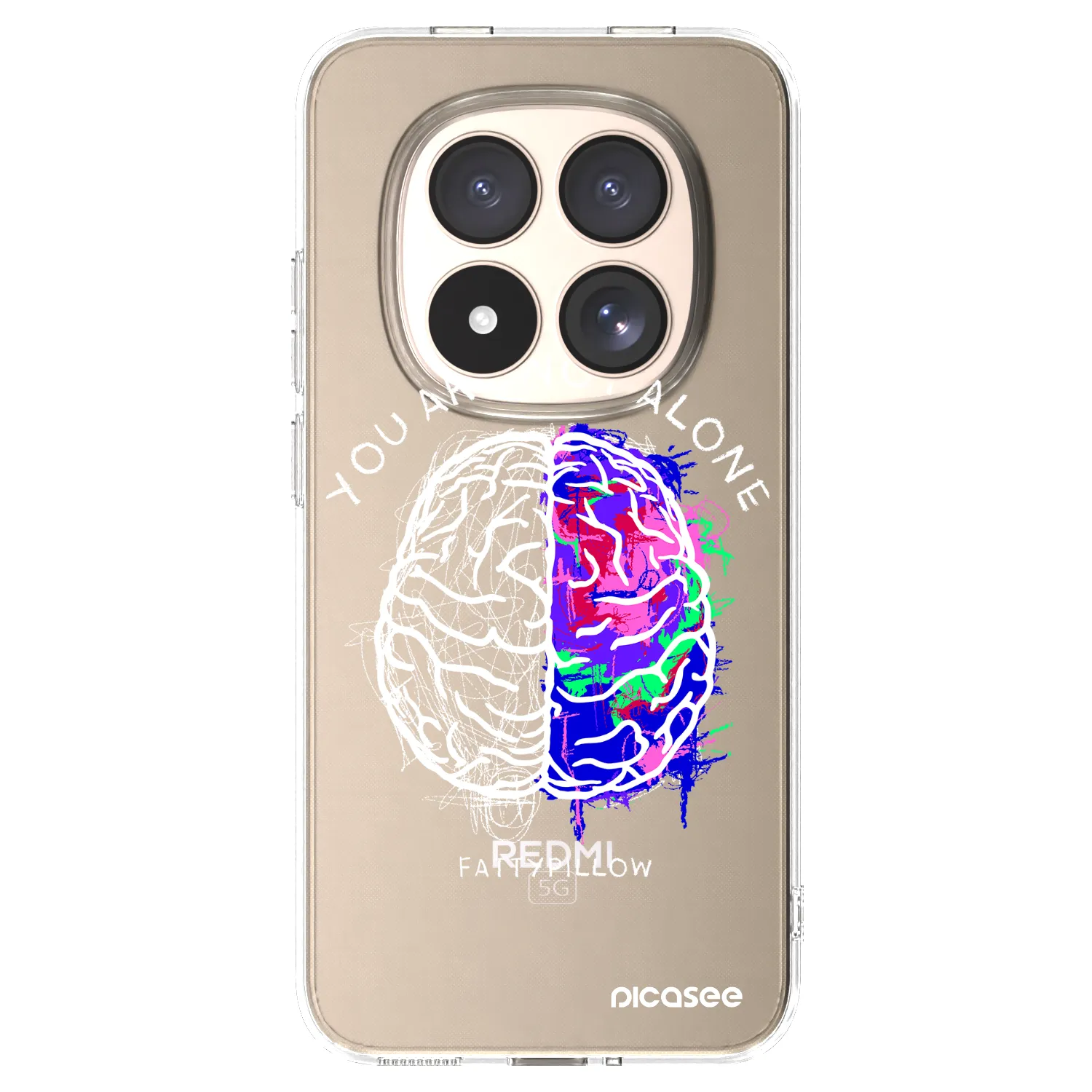 Picasee silikonový průhledný obal pro Xiaomi Redmi Note 15 Pro 4G - Brain - White
