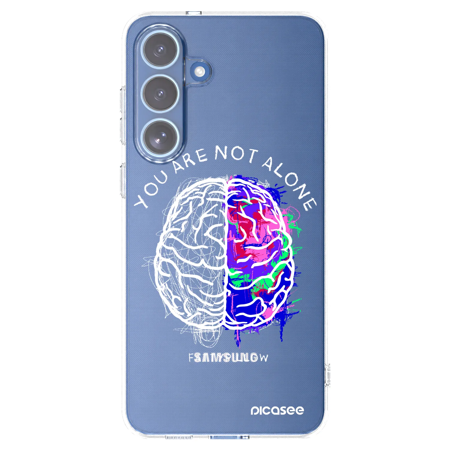 Picasee silikonový průhledný obal pro Samsung Galaxy S25 FE 5G - Brain - White
