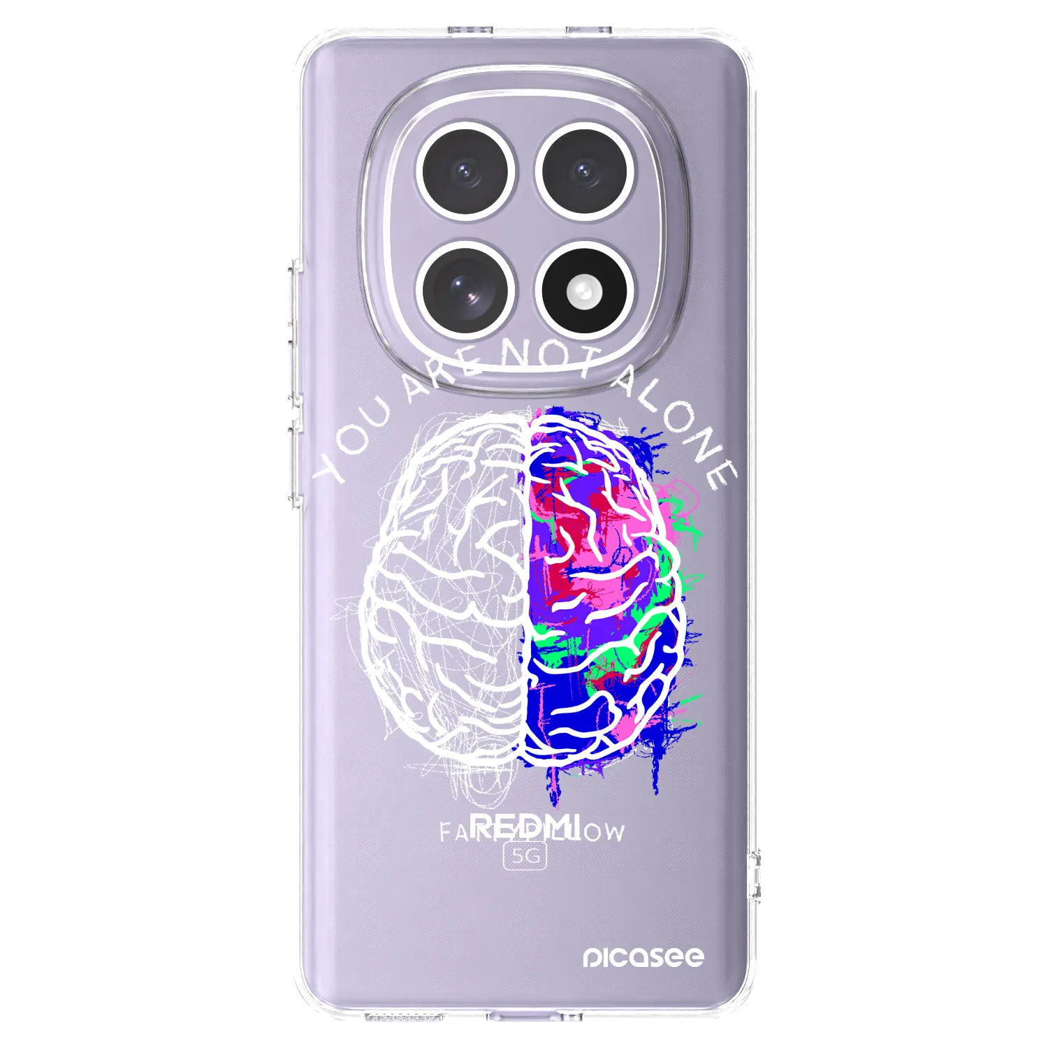 Picasee silikonový průhledný obal pro Xiaomi Redmi Note 15 - Brain - White