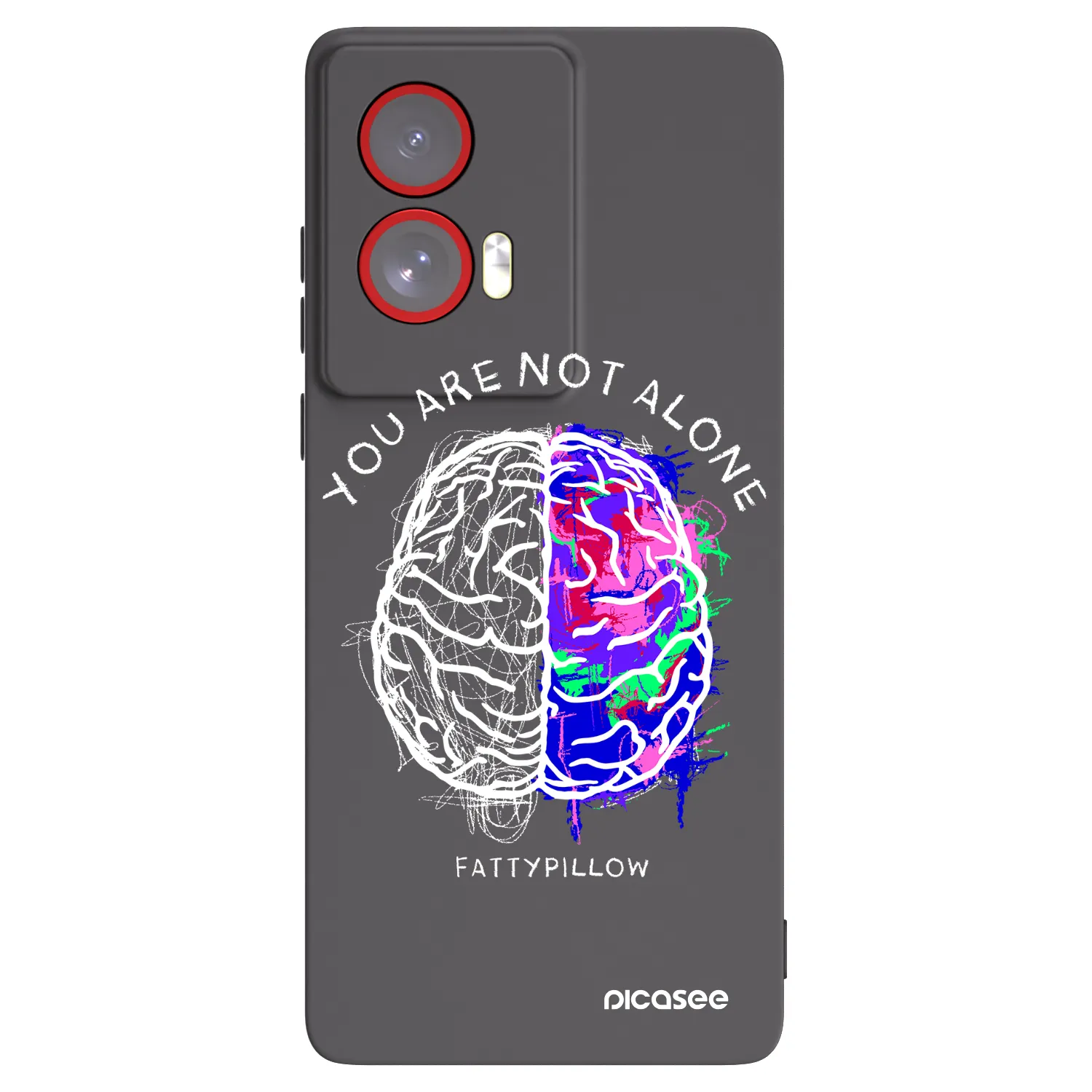 Picasee silikonový černý obal pro Motorola Edge 50 Fusion - Brain - White
