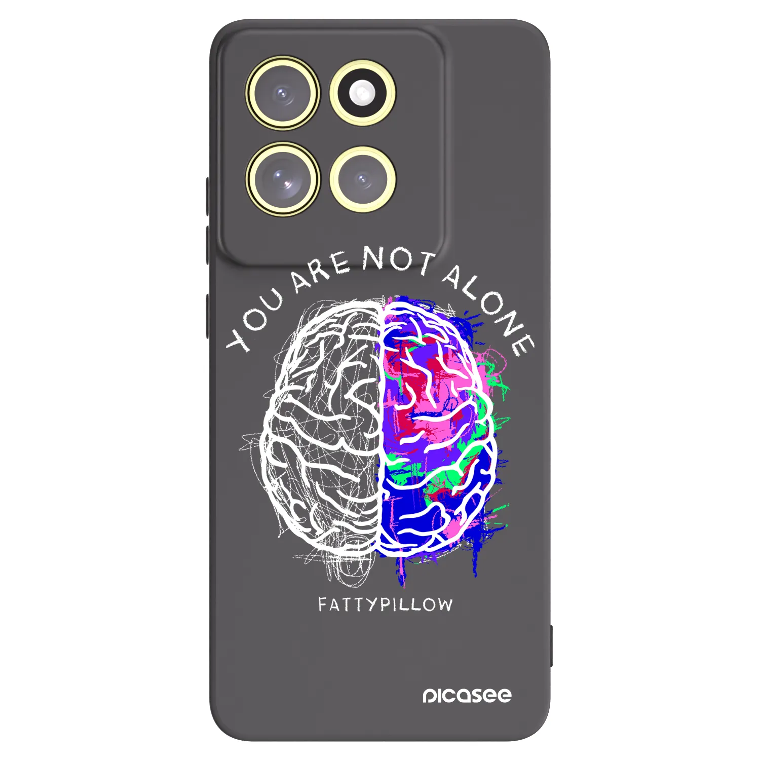 Picasee silikonový černý obal pro Motorola Moto G86 Power 5G - Brain - White