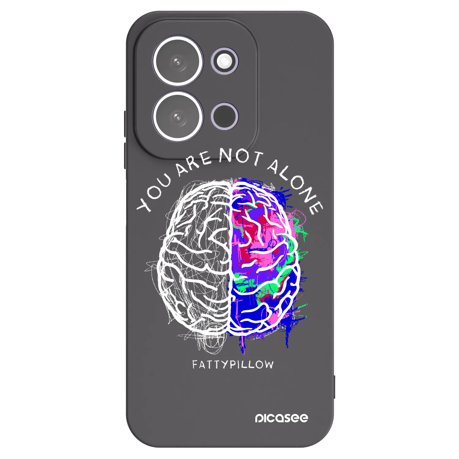 Picasee silikonový černý obal pro Xiaomi Redmi 15C 5G - Brain - White