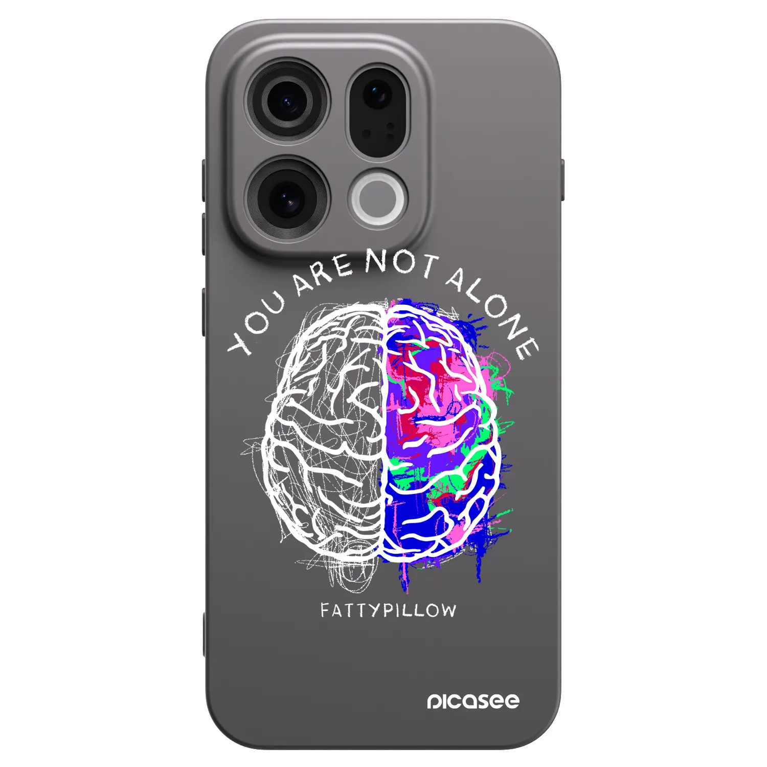 Picasee silikonový černý obal pro OPPO Find X9 - Brain - White