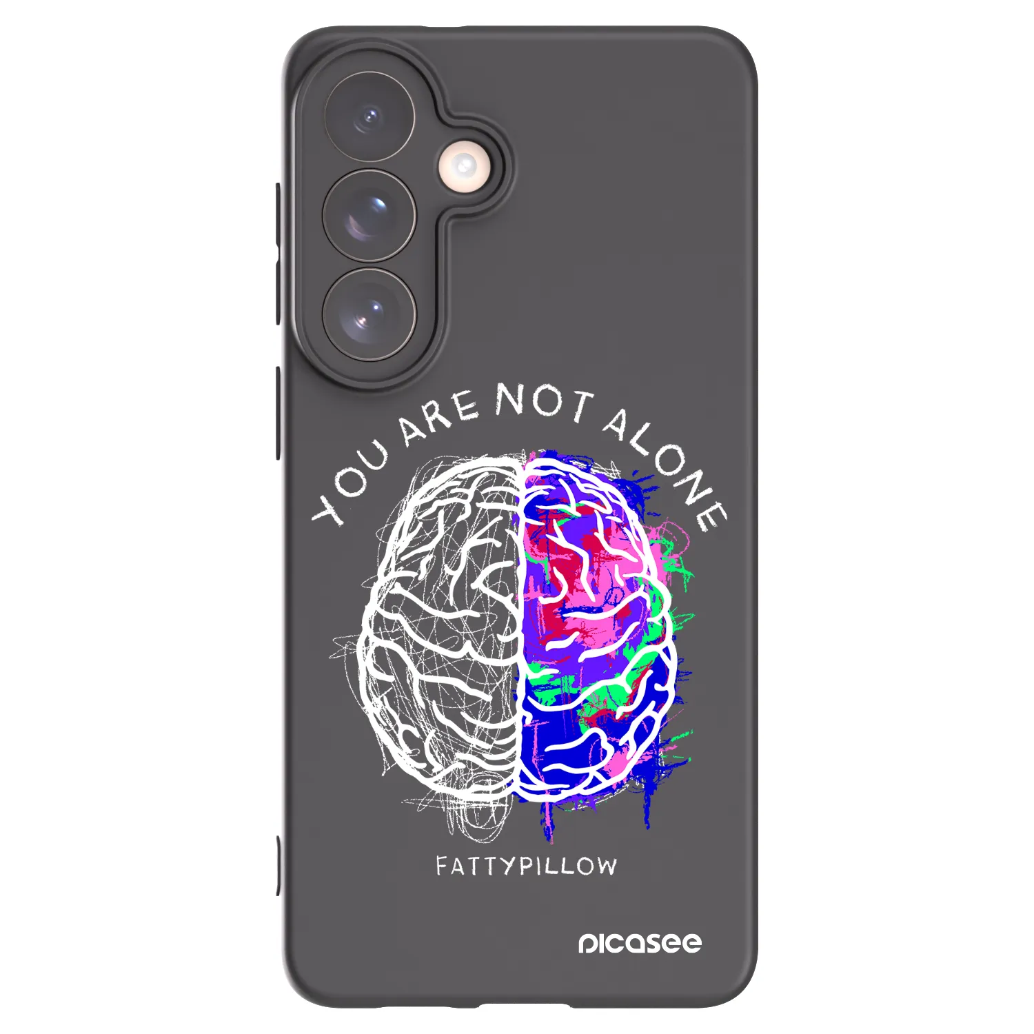 Picasee silikonový černý obal pro Samsung Galaxy S26+ - Brain - White