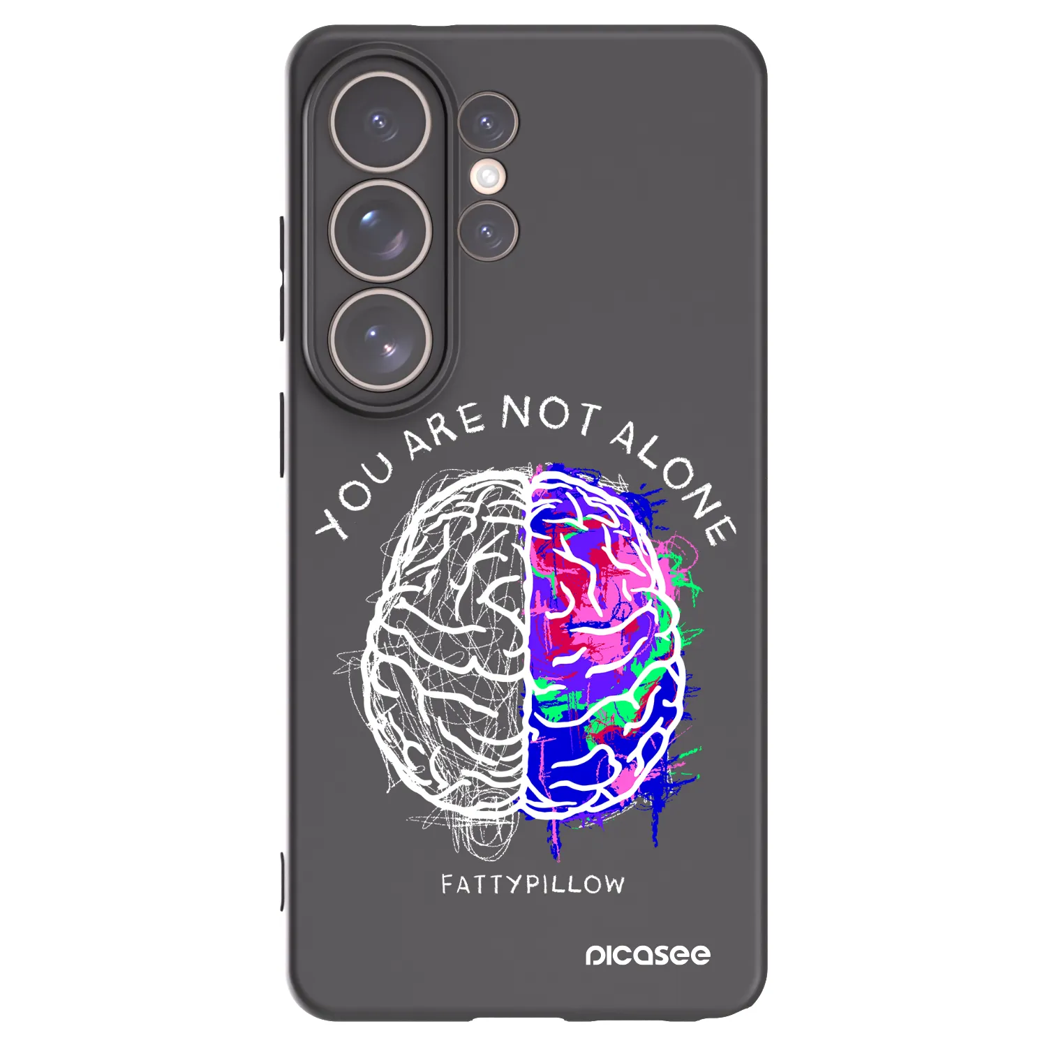 Picasee silikonový černý obal pro Samsung Galaxy S26 Ultra - Brain - White