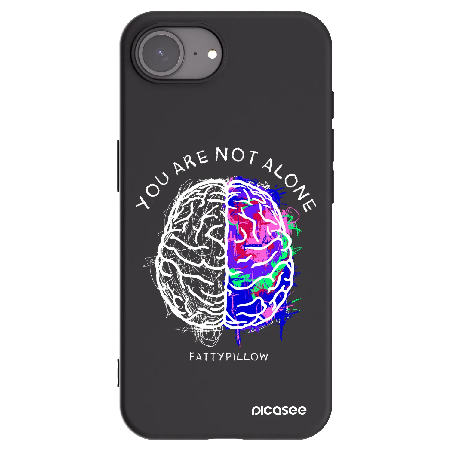 Picasee silikonový černý obal pro Apple iPhone 17e - Brain - White