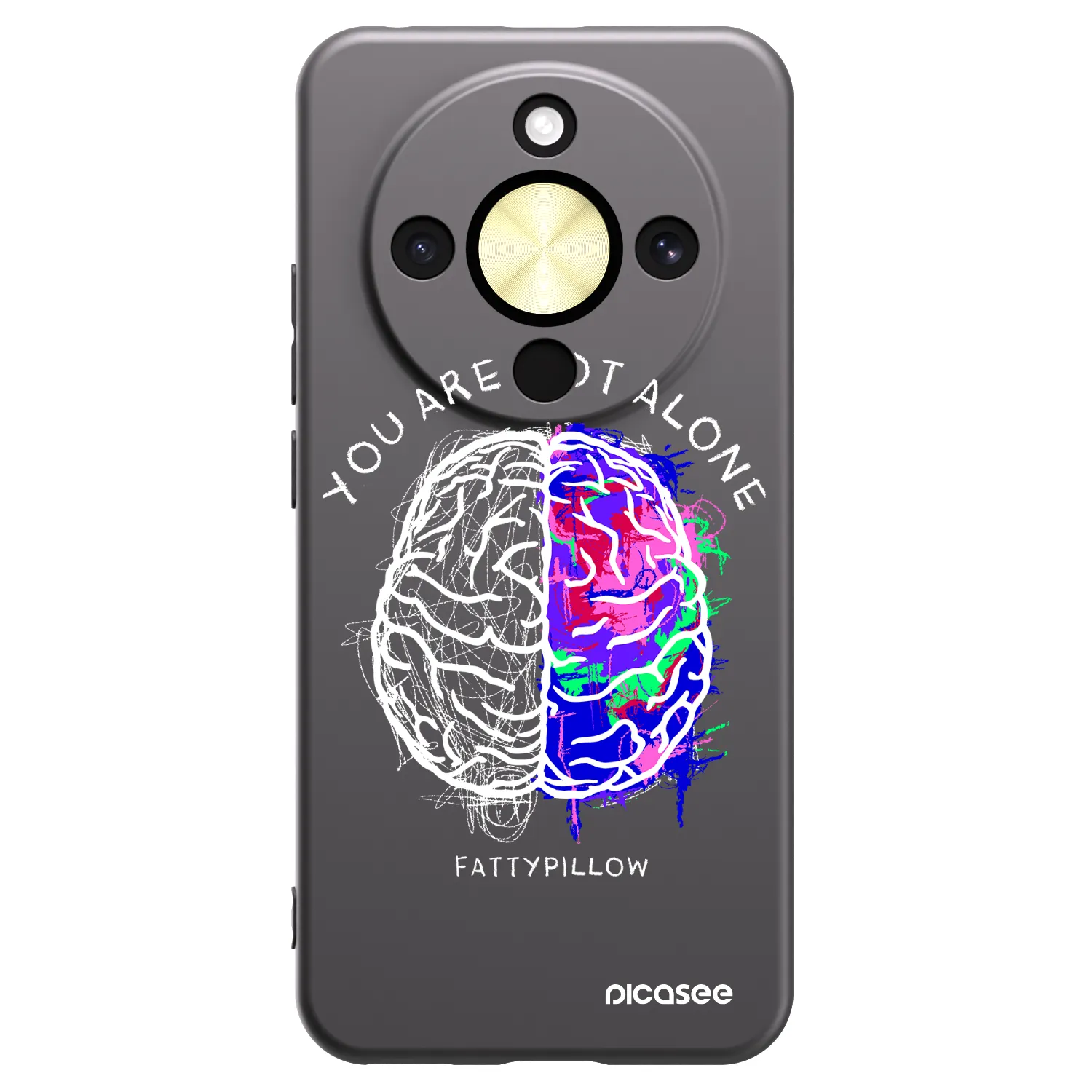 Picasee silikonový černý obal pro Honor Magic8 Lite 5G - Brain - White