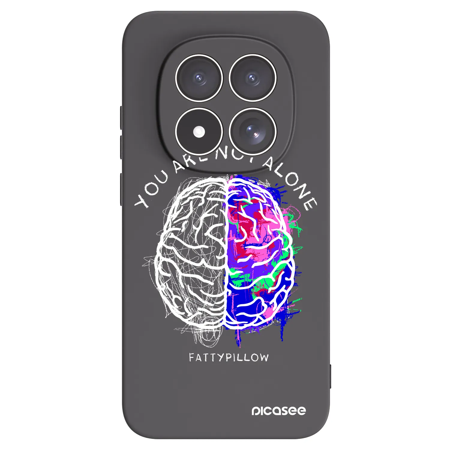 Picasee silikonový černý obal pro Xiaomi Redmi Note 15 Pro 5G - Brain - White