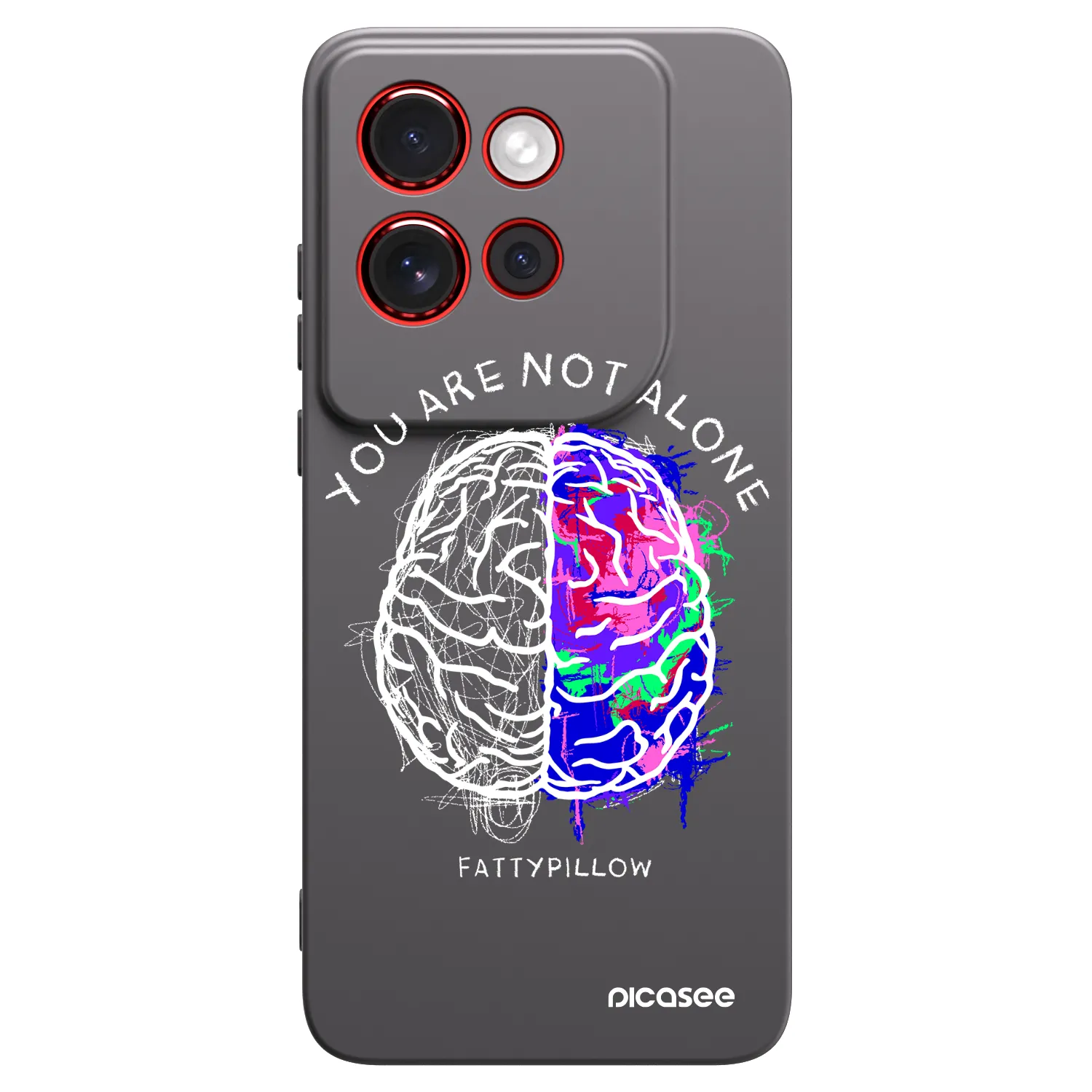 Picasee silikonový černý obal pro Motorola Edge 60 Neo 5G - Brain - White