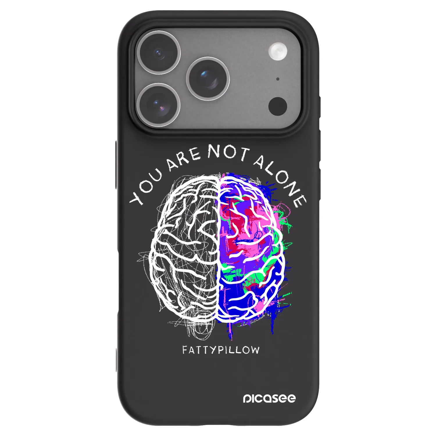 Picasee silikonový černý obal pro Apple iPhone 18 Pro - Brain - White