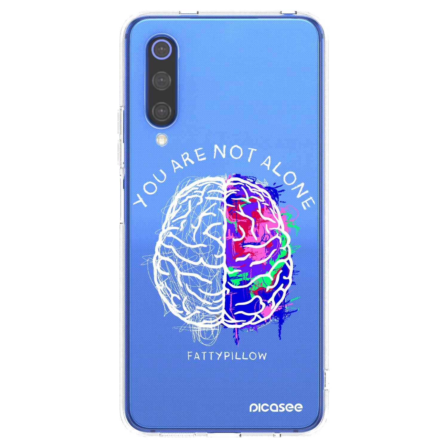 Picasee silikonový průhledný obal pro Xiaomi Mi 9 SE - Brain - White