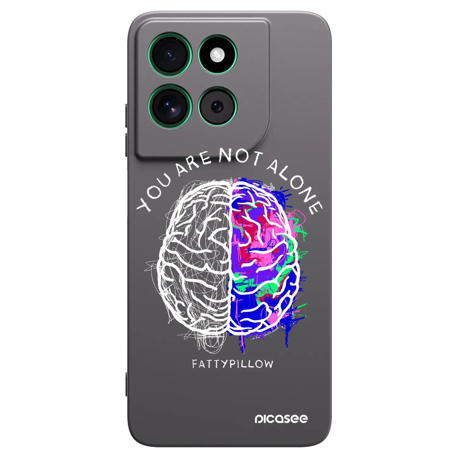Picasee silikonový černý obal pro Motorola Moto G57 Power - Brain - White