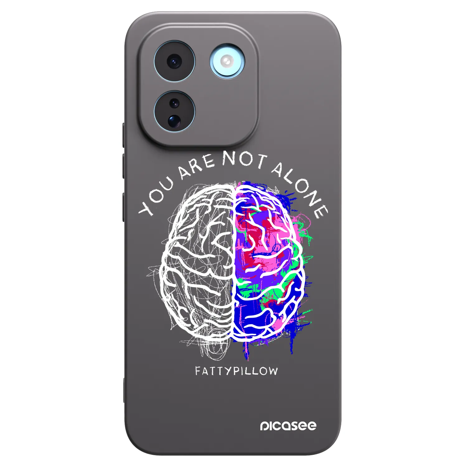 Picasee silikonový černý obal pro Xiaomi Redmi Note 17 Pro MAX 5G - Brain - White