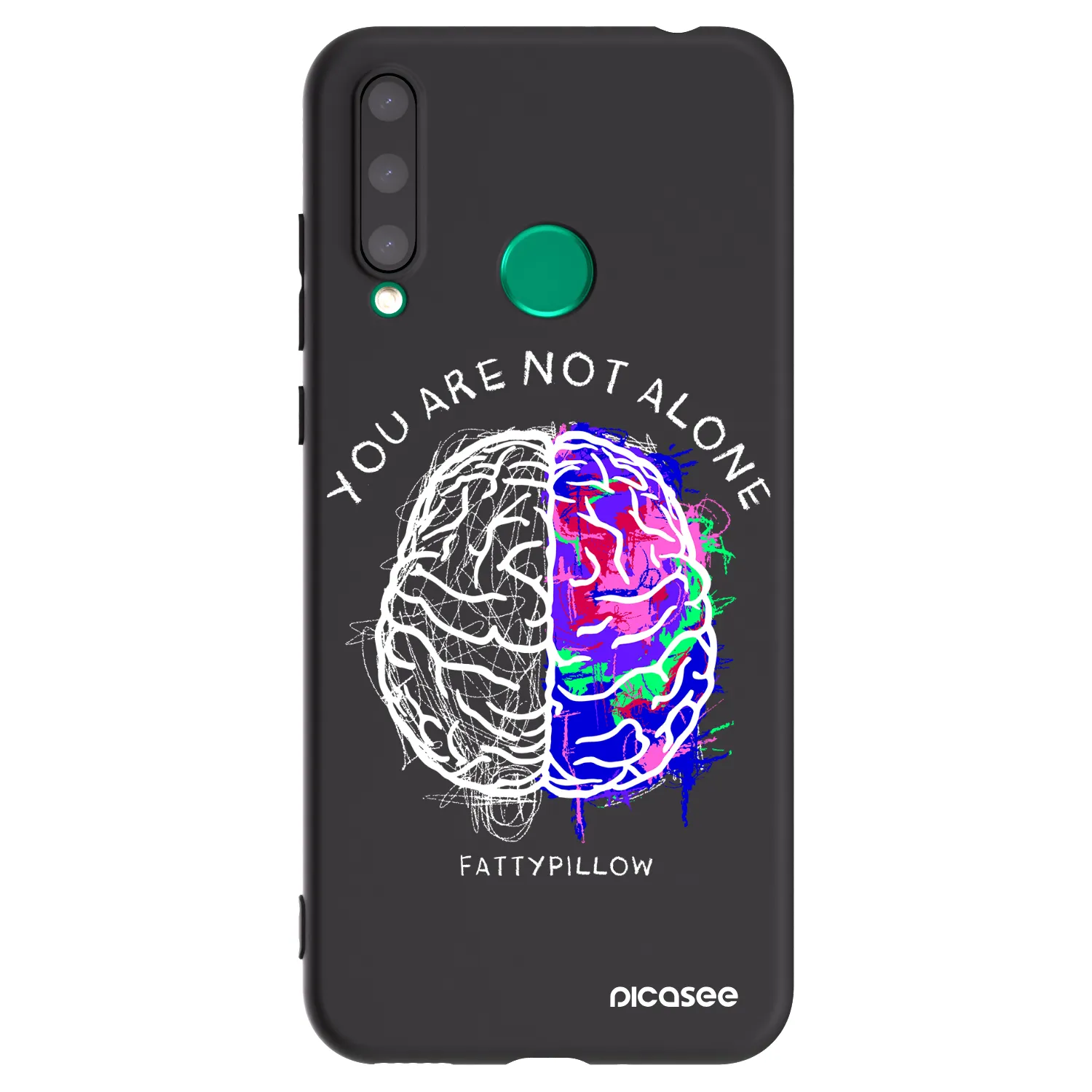Picasee silikonový černý obal pro Honor 20 Lite - Brain - White