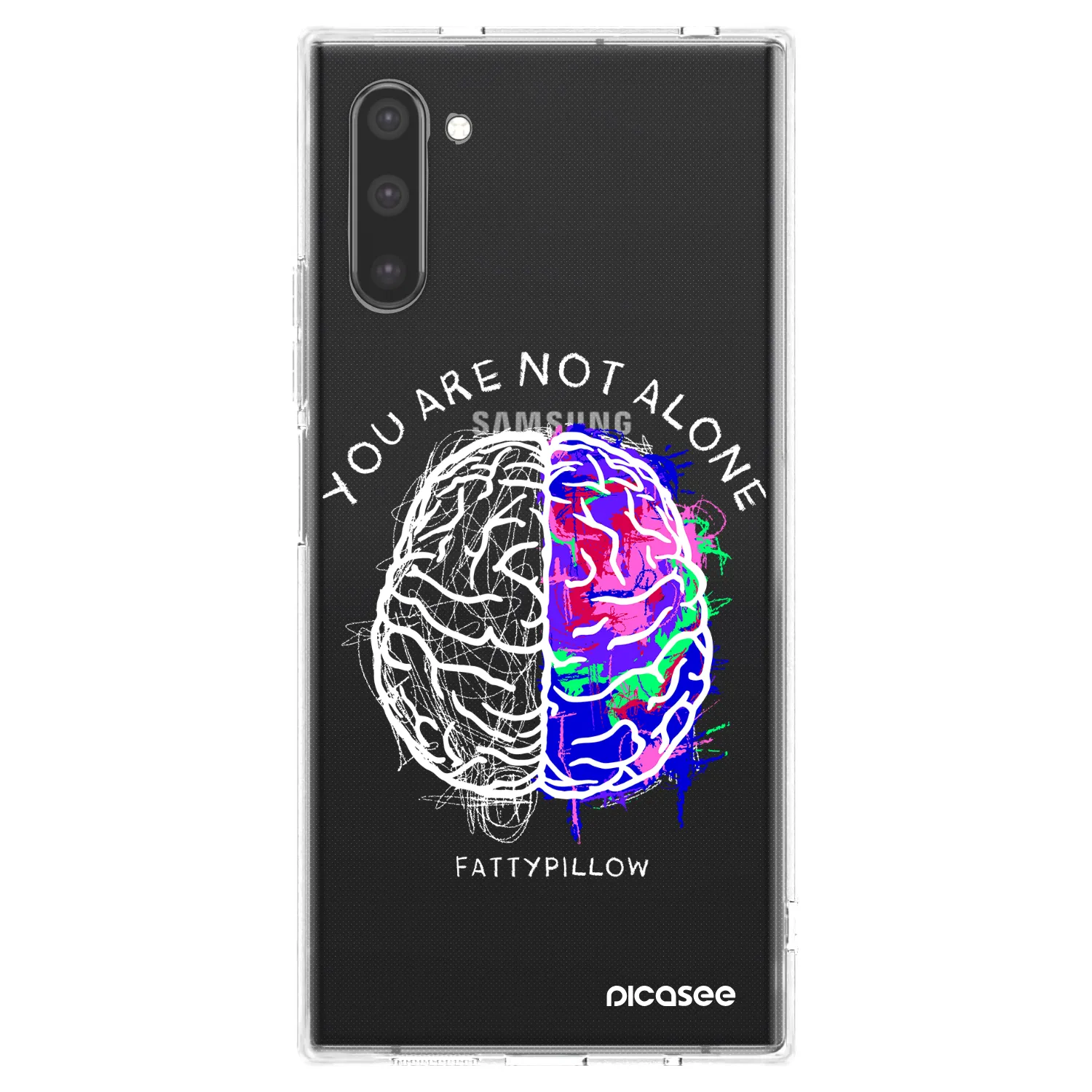 Picasee silikonový průhledný obal pro Samsung Galaxy Note 10 N970F - Brain - White