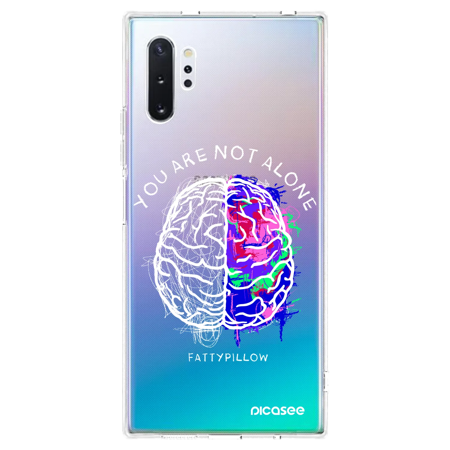 Picasee silikonový průhledný obal pro Samsung Galaxy Note 10+ N975F - Brain - White