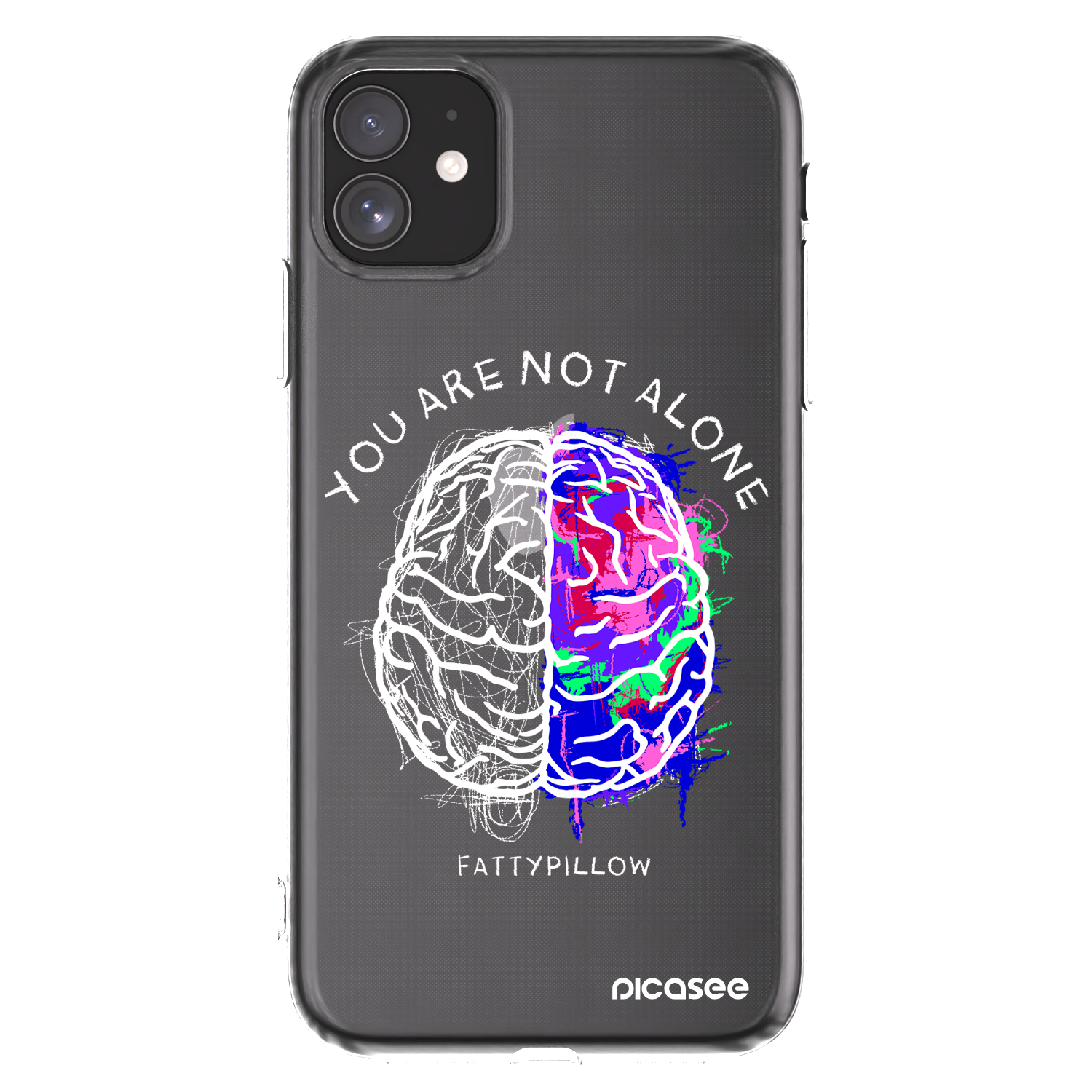 Picasee silikonový průhledný obal pro Apple iPhone 11 - Brain - White