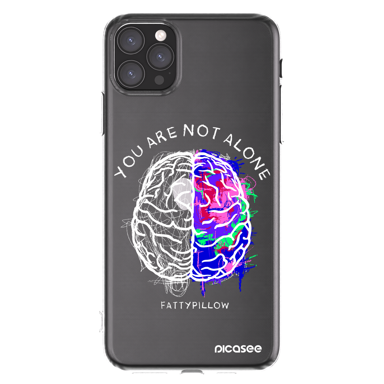 Picasee silikonový průhledný obal pro Apple iPhone 11 Pro Max - Brain - White