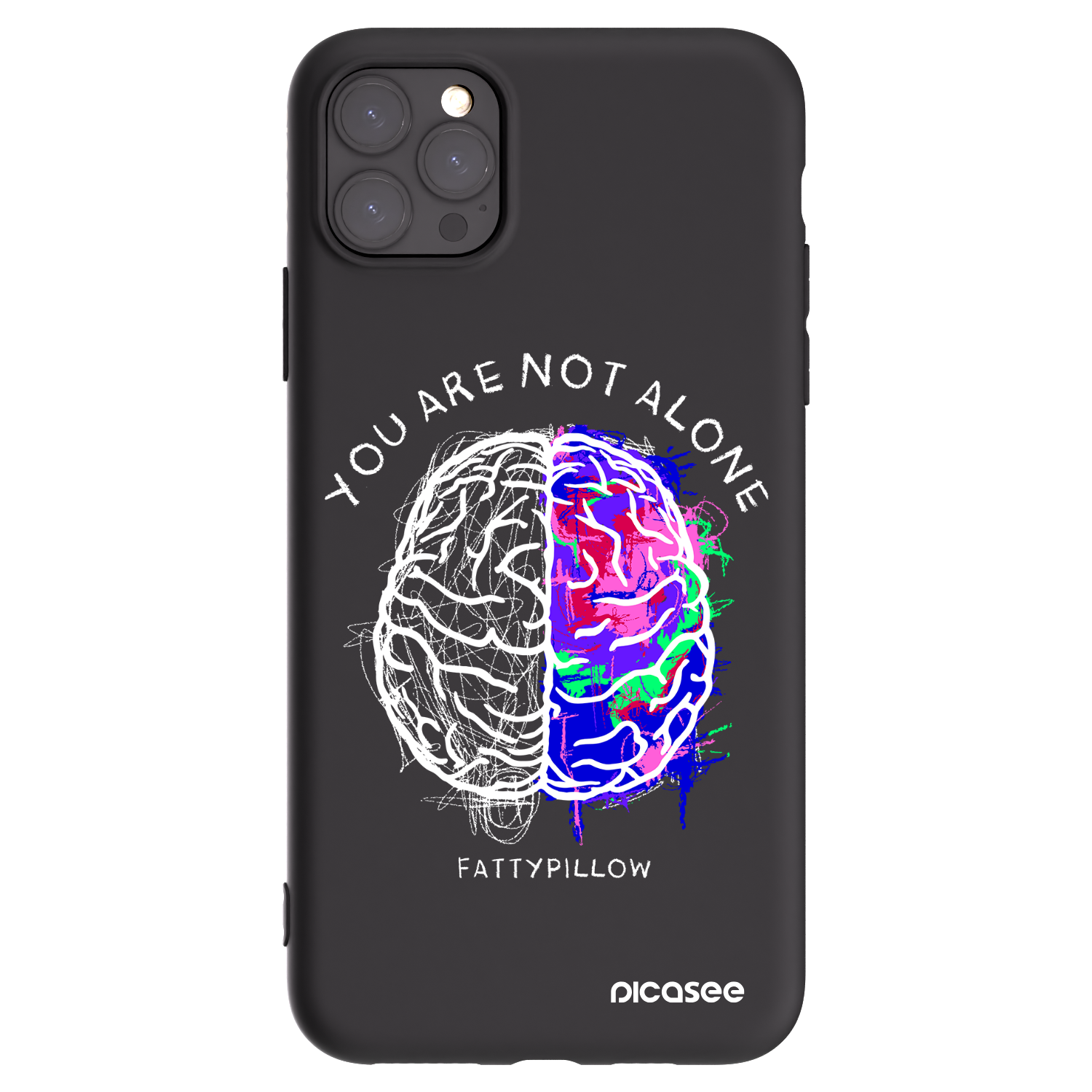 Picasee silikonový černý obal pro Apple iPhone 11 Pro Max - Brain - White