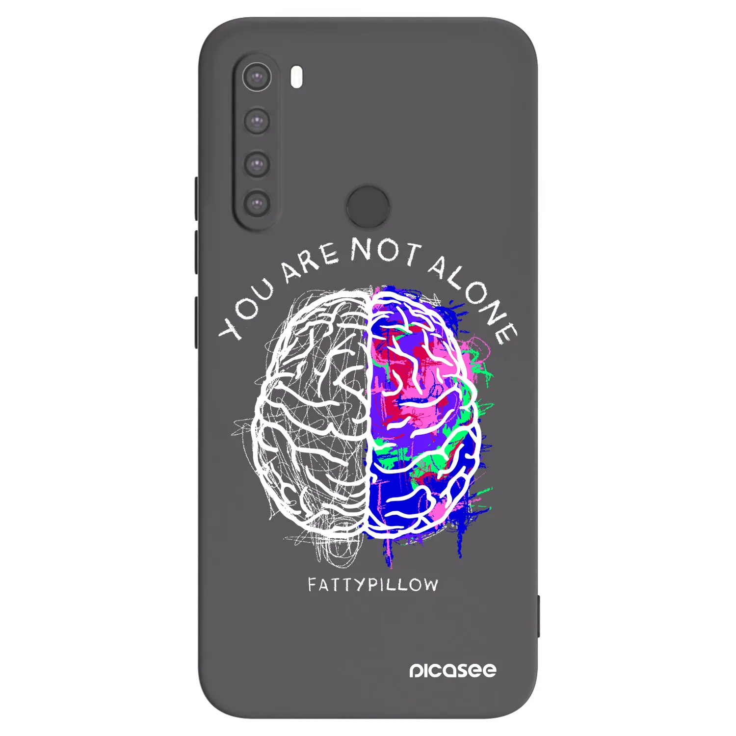Picasee silikonový černý obal pro Xiaomi Redmi Note 8 - Brain - White