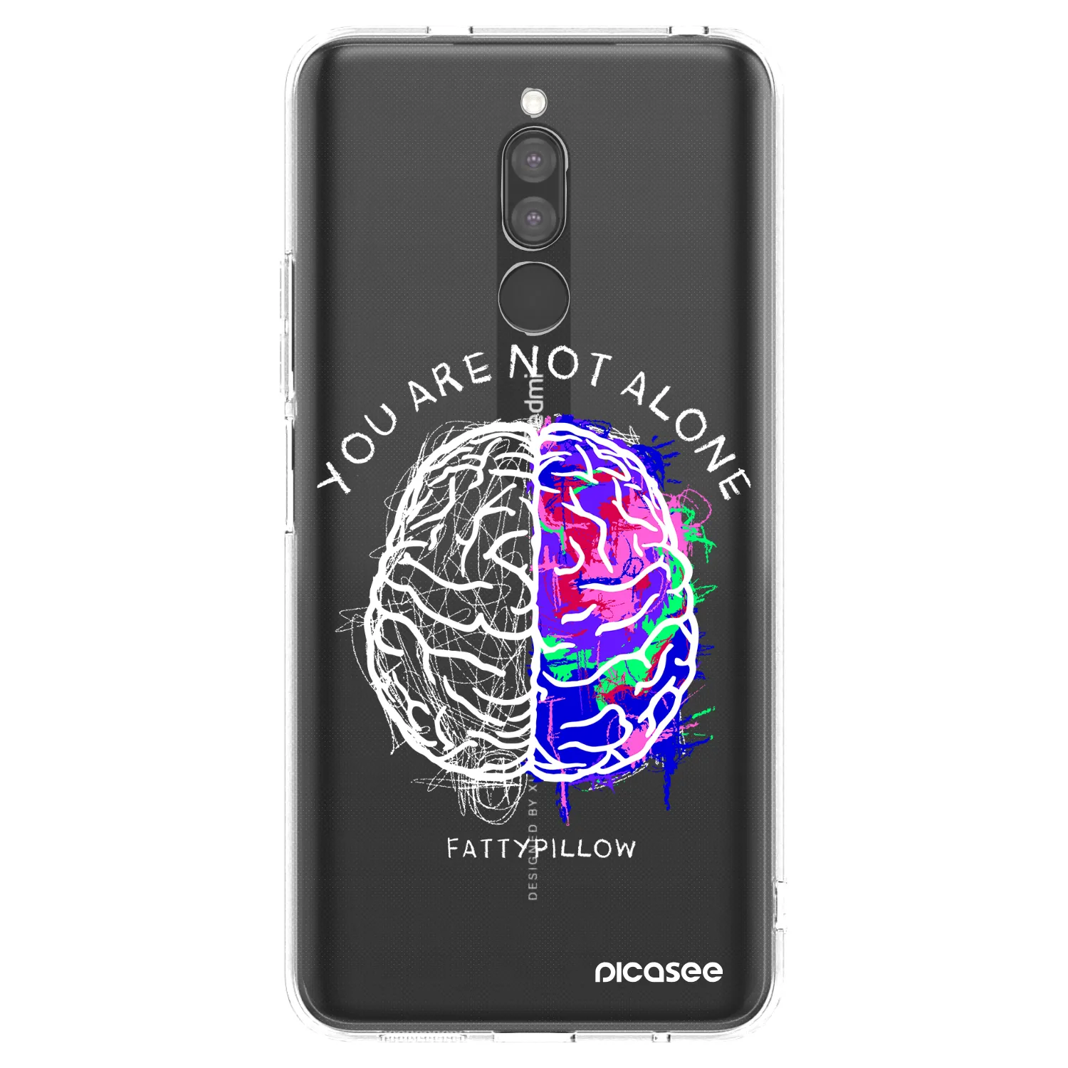 Picasee silikonový průhledný obal pro Xiaomi Redmi 8 - Brain - White