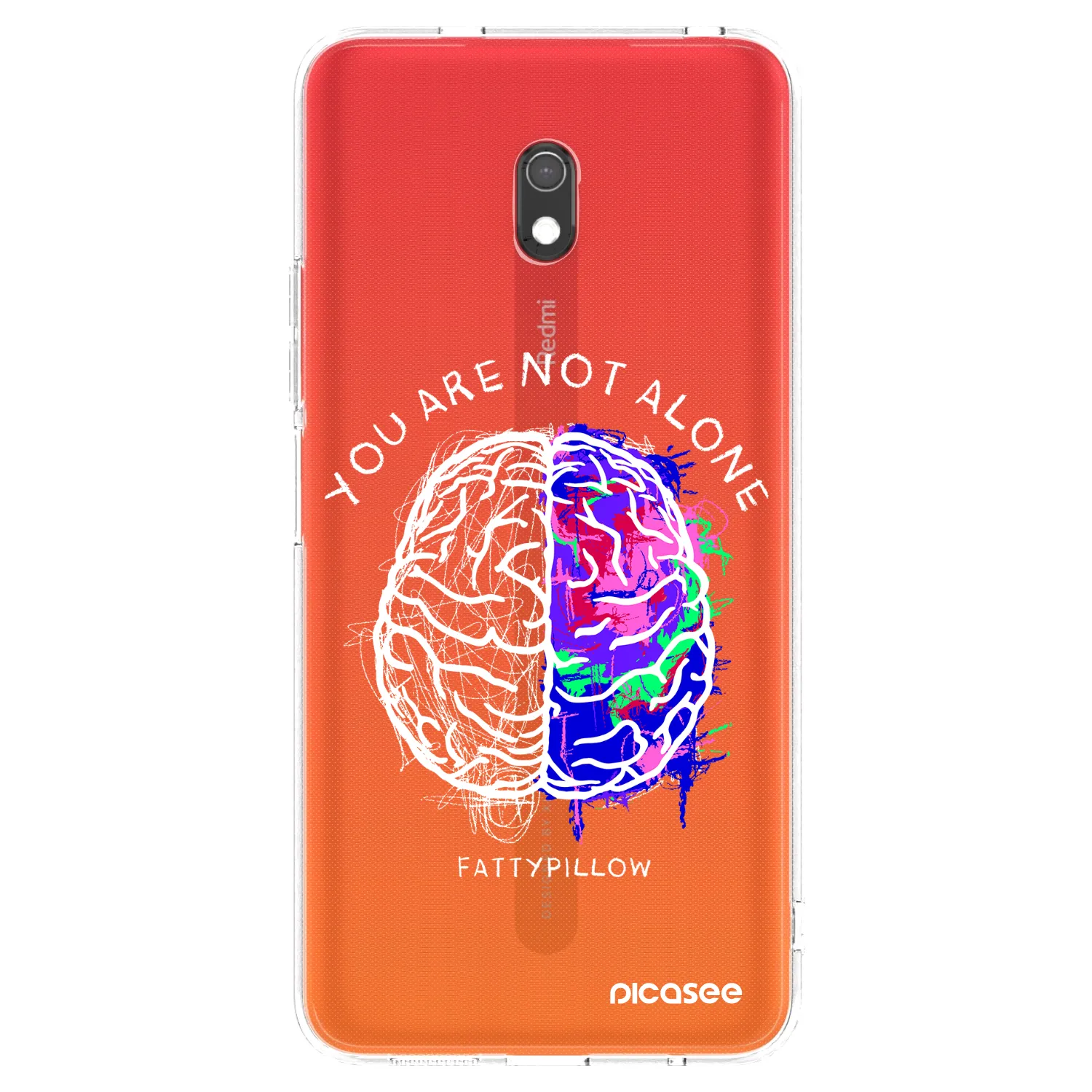 Picasee silikonový průhledný obal pro Xiaomi Redmi 8A - Brain - White