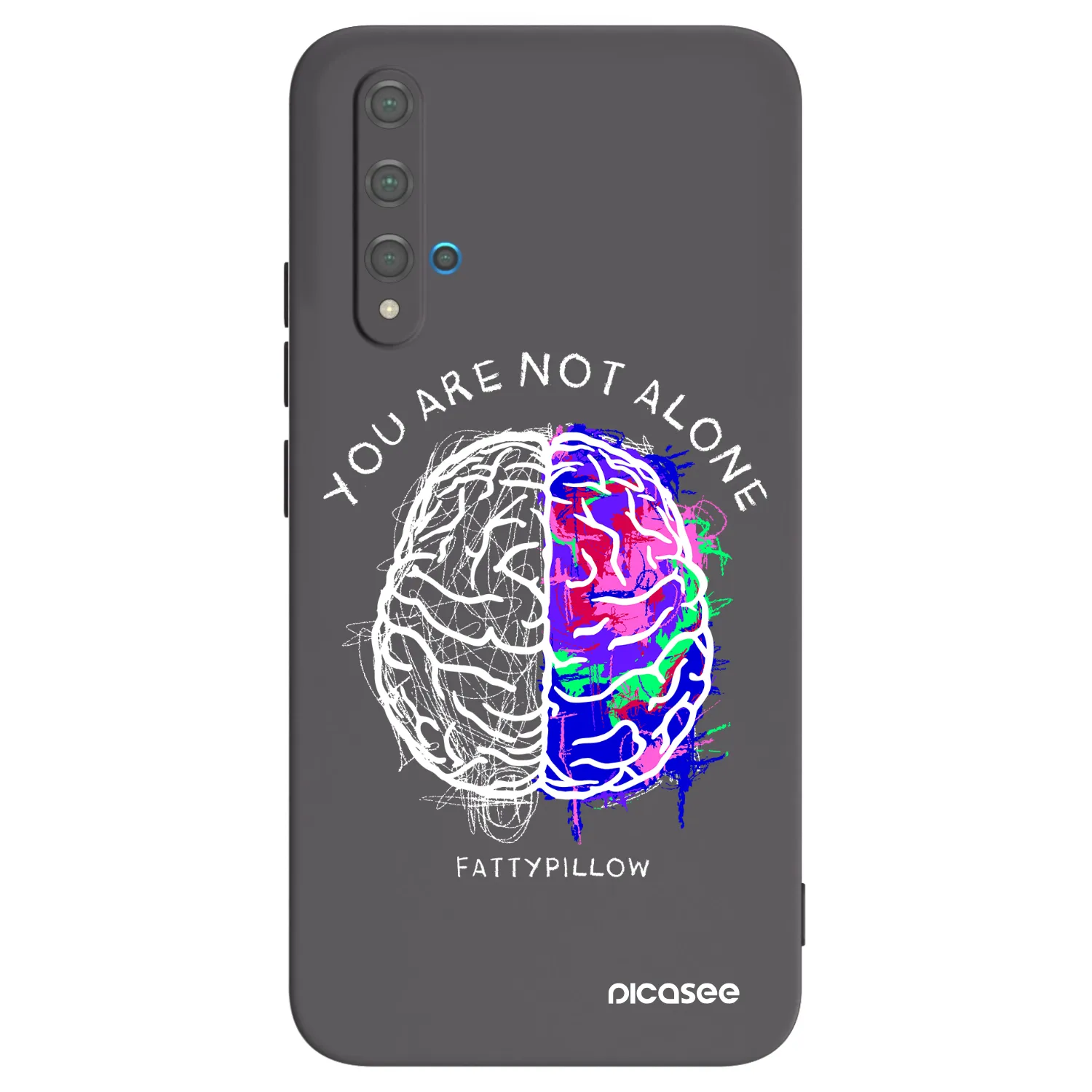 Picasee silikonový černý obal pro Huawei Nova 5T - Brain - White