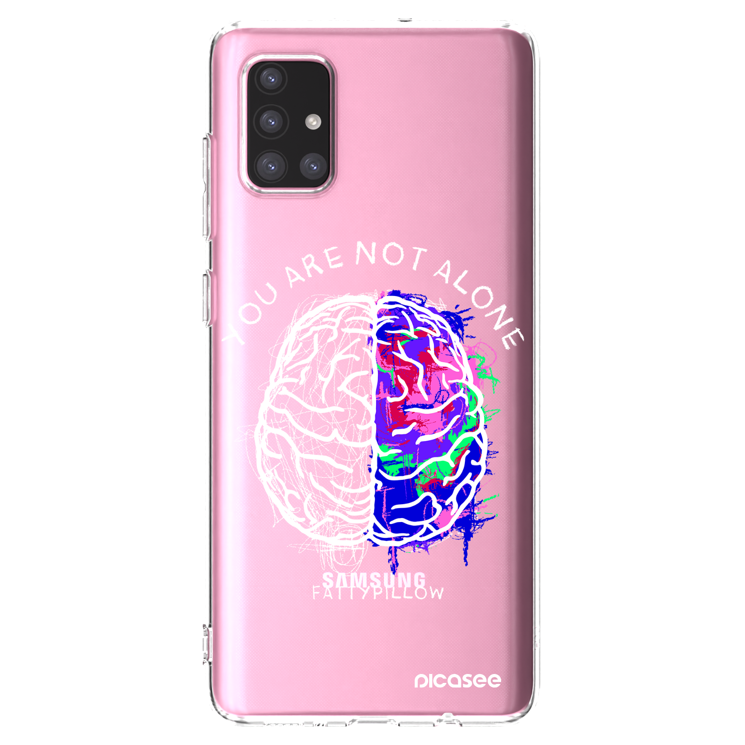 Picasee silikonový průhledný obal pro Samsung Galaxy A71 A715F - Brain - White