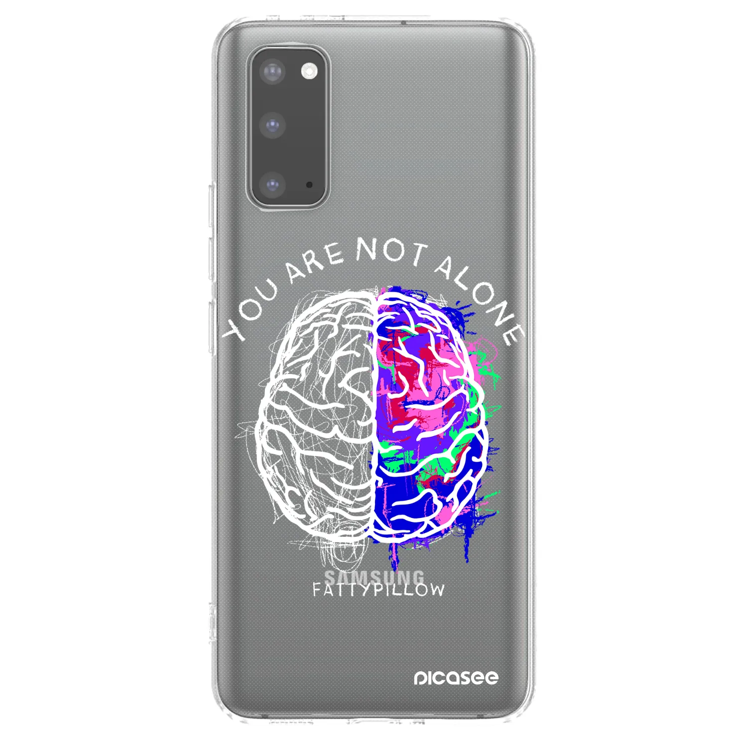 Picasee silikonový průhledný obal pro Samsung Galaxy S20 G980F - Brain - White