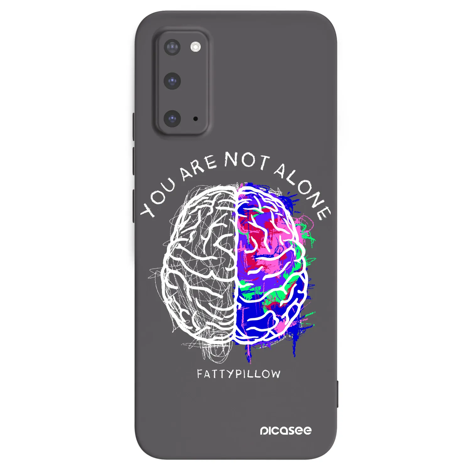 Picasee silikonový černý obal pro Samsung Galaxy S20 G980F - Brain - White