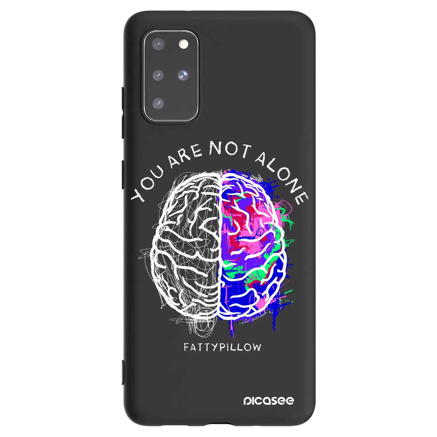 Picasee silikonový černý obal pro Samsung Galaxy S20+ G985F - Brain - White