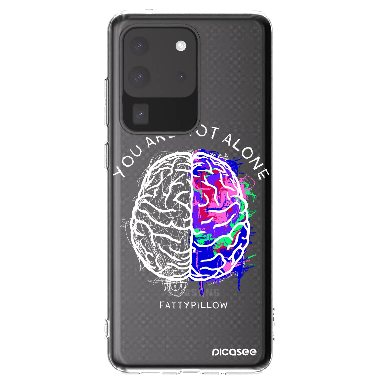 Picasee silikonový průhledný obal pro Samsung Galaxy S20 Ultra 5G G988F - Brain - White