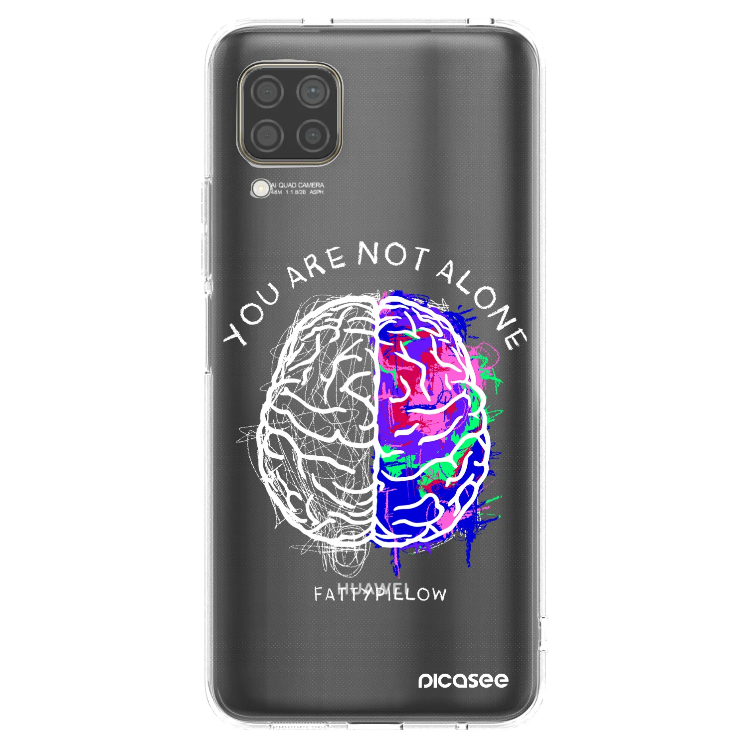 Picasee silikonový průhledný obal pro Huawei P40 Lite - Brain - White