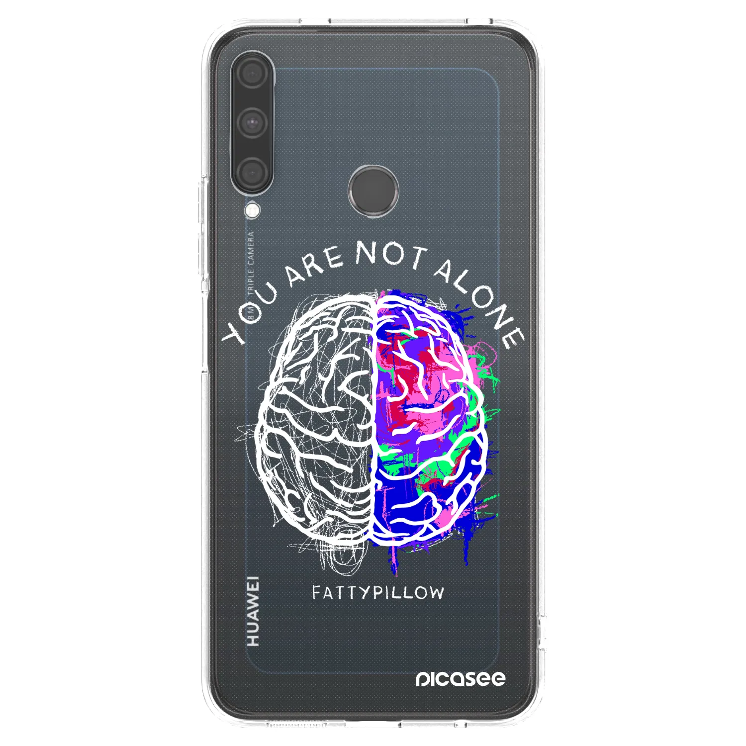 Picasee silikonový průhledný obal pro Huawei P40 Lite E - Brain - White