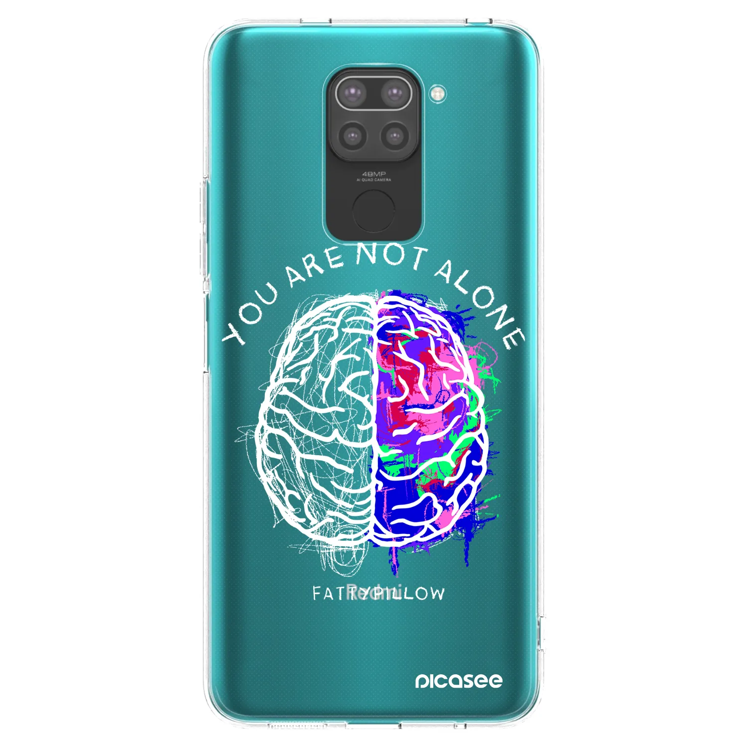 Picasee silikonový černý obal pro Xiaomi Redmi Note 9 - Brain - White