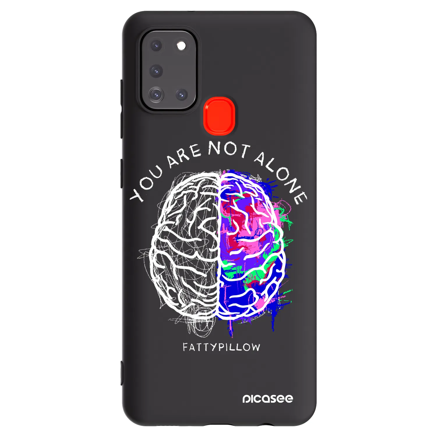 Picasee silikonový černý obal pro Samsung Galaxy A21s - Brain - White