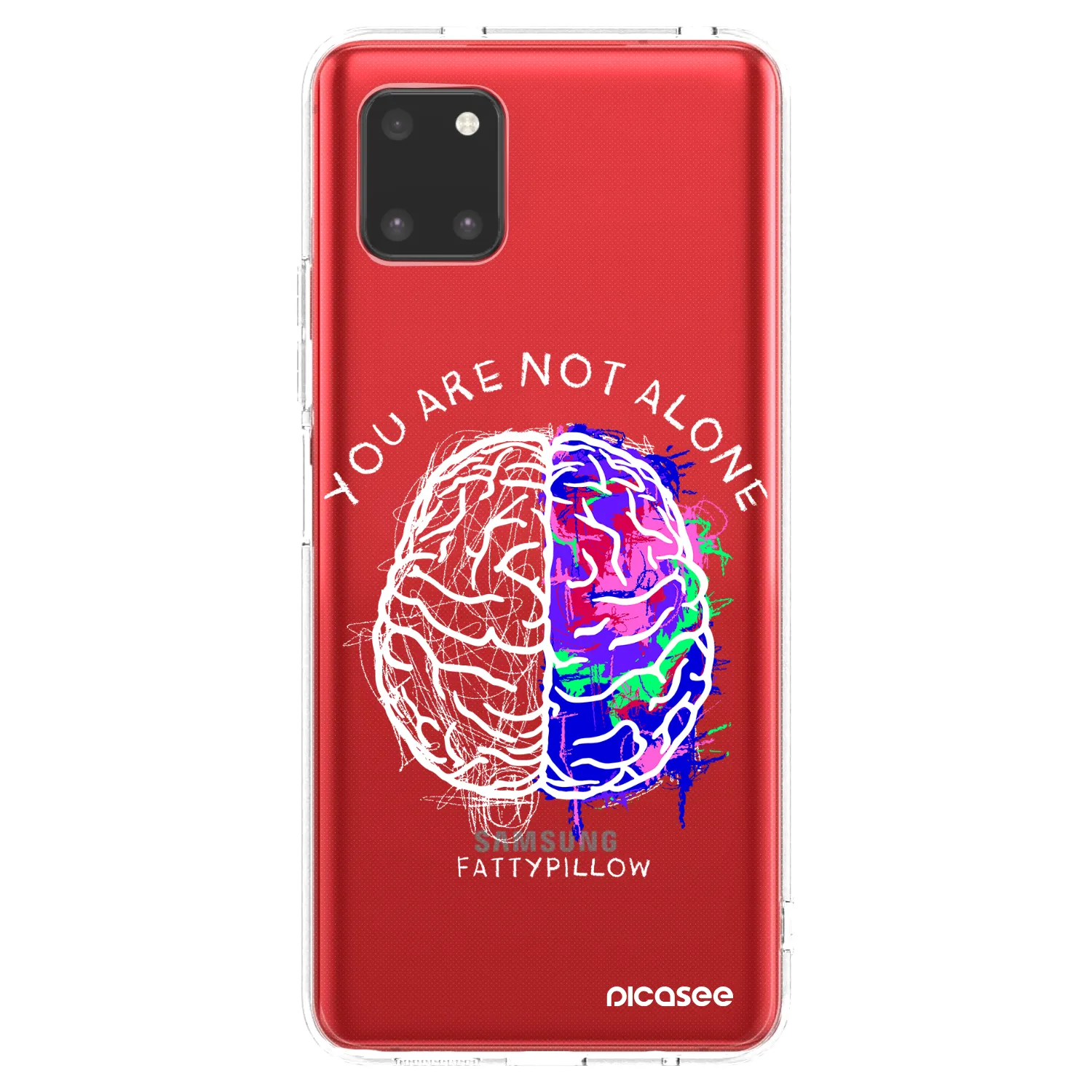 Picasee silikonový průhledný obal pro Samsung Galaxy Note 10 Lite N770F - Brain - White