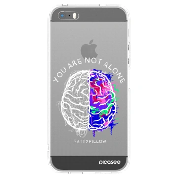 Picasee silikonový průhledný obal pro Apple iPhone 5/5S/SE - Brain - White
