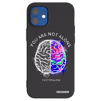 Picasee silikonový černý obal pro Apple iPhone 12 mini - Brain - White