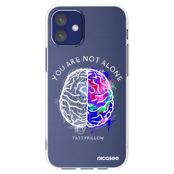 Picasee silikonový průhledný obal pro Apple iPhone 12 mini - Brain - White