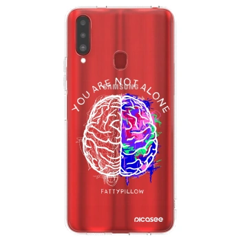 Picasee silikonový průhledný obal pro Samsung Galaxy A20s - Brain - White