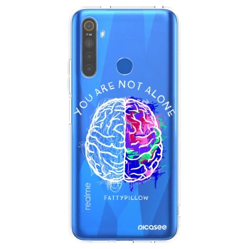 Picasee silikonový průhledný obal pro Realme 5 - Brain - White
